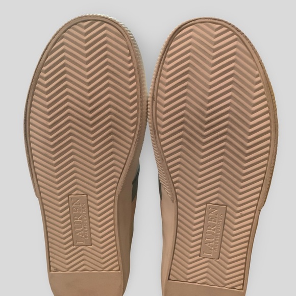 low price Lauren Ralph Lauren Cream leather sneakers 3.5 big kid. for fall. - Picture 6 of 7